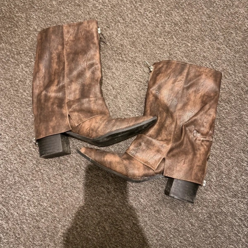 PrettyLittleThing Brown Heeled Boots